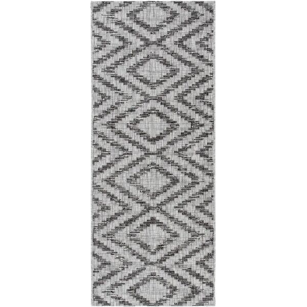 leroy merlin tappeto flatweave ethno 2 grigio / argento, 80x200 cm