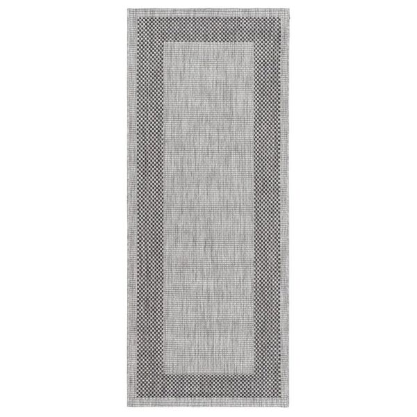 leroy merlin tappeto frame black grigio / argento, 80x200 cm