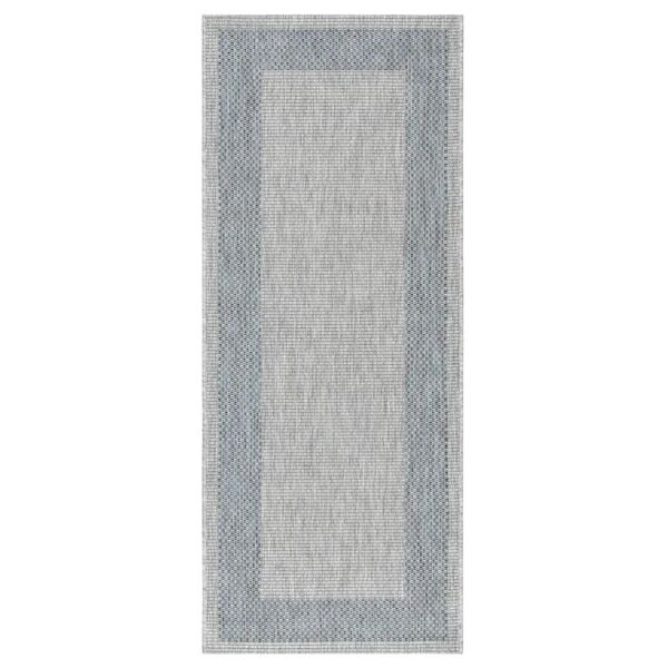 leroy merlin tappeto frame blue grigio / argento, 80x200 cm
