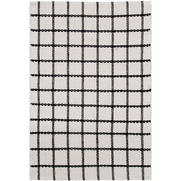 leroy merlin tappeto millport white black in cotone bianco, 60x120 cm