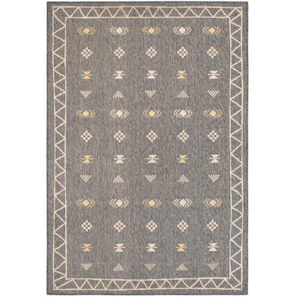 leroy merlin tappeto sarawi in cotone grigio antracite, 130x190 cm