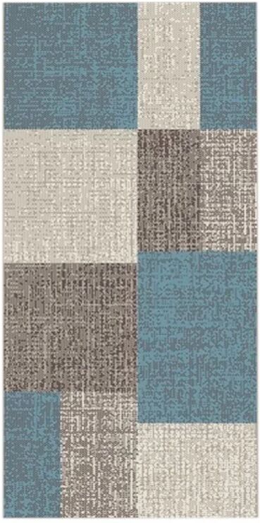 leroy merlin tappeto casa patchwork blu, 60x120 cm