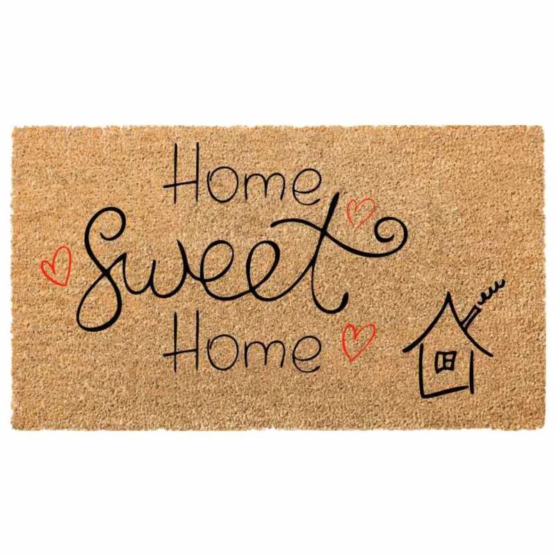 velcoc zerbino home sweet home in cocco beige 40x70 cm