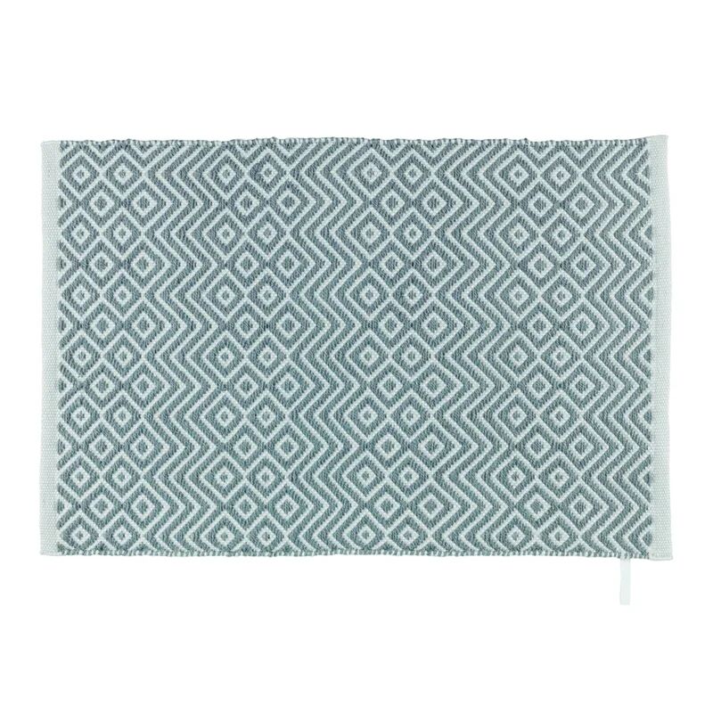 wenko tappeto bagno rettangolare abai in poliestere bianco/grigio chiaro 80 x 50 cm