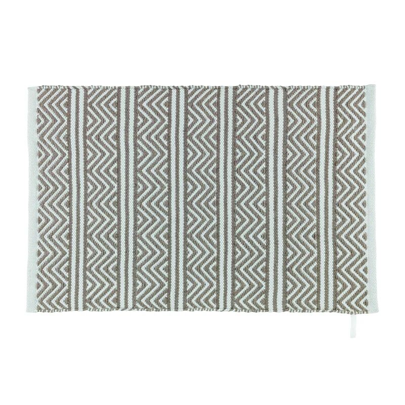 wenko tappeto bagno rettangolare shaki in poliestere bianco/beige 80 x 50 cm