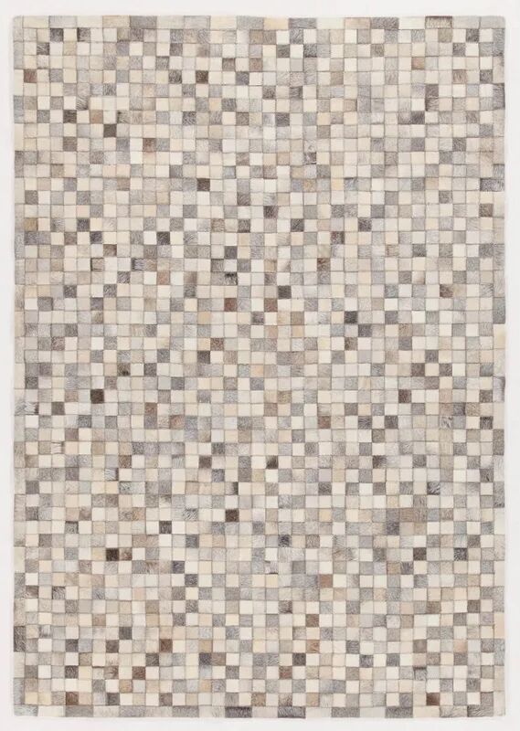 carpet living tappeto in leather patchwork grey 230x160