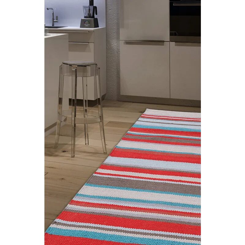 leroy merlin abc tappeto in cotone casablanca stripes red 55x140