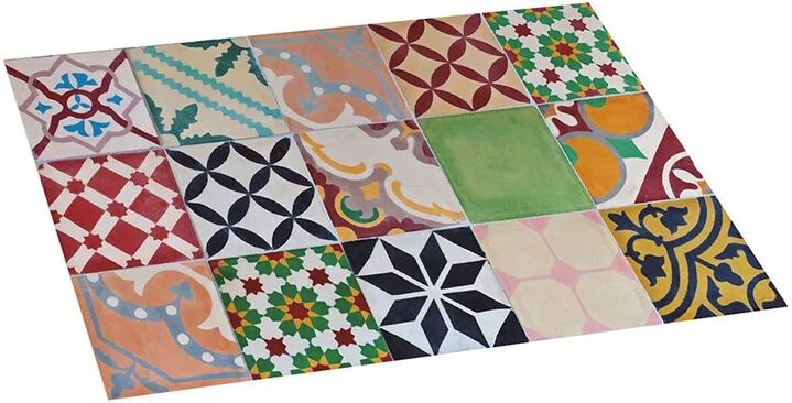 croma collection tappeto in vinile a mosaico colorato 45x75 cm.