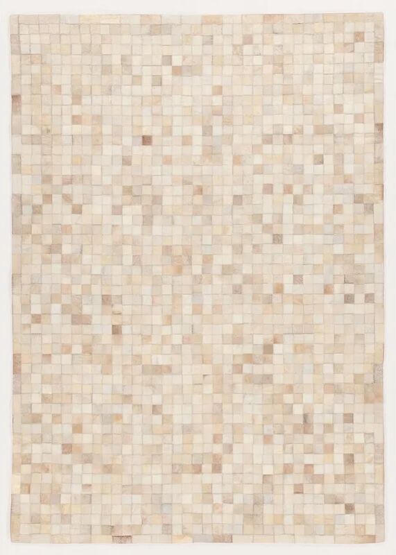 carpet living tappeto in leather patchwork beige 200x60