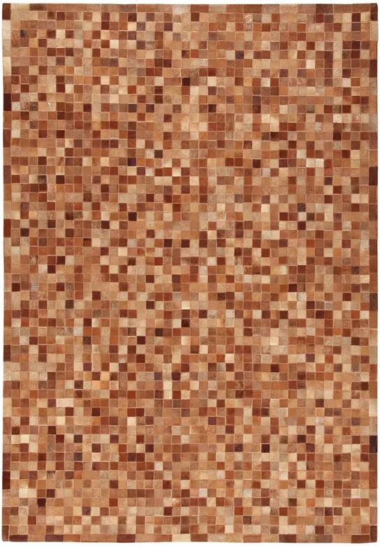 carpet living tappeto in leather patchwork brown 300x200