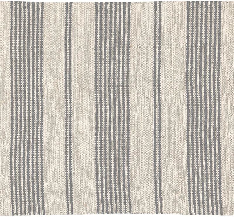 Leroy Merlin Tappeto Bay Stripe in cotone, annodato a mano, grigio / argento, 45x75 cm