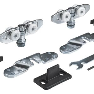 HETTICH Kit montaggio per porta scorrevole per anta armadio e porta da interno  100 x 31 mm