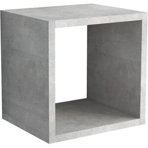 TERRANEO Mensola a muro Cemento cubo in mdf L 30 x H 30 x P 25 cm grigio