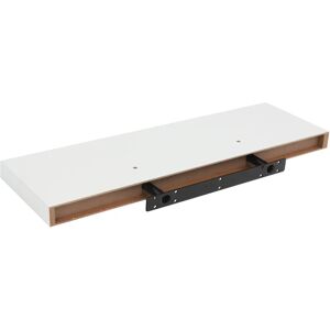 SPACEO Mensola a muro Tamburata  dritto in mdf L 80 x H 3.8 x P 23.5 cm bianco