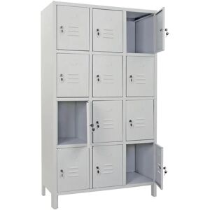 Leroy Merlin Armadietto multilocker Monoblocco 12 posti interno / esterno in acciaio, grigio L 100 x H 179.5 x P 35 cm, 12 ante