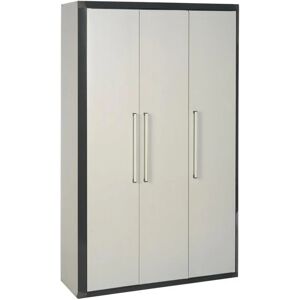 GAROFALO Armadio per scope Thetris Eco interno / esterno in resina, grigio chiaro e grigio antracite  L 102 x H 168.8 x P 39 cm, 3 ante