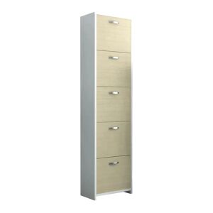 Leroy Merlin Scarpiera Doppia Salvaspazio olmo 5 ante doppia profondità L 50 x H 182 x P 25 cm 20 paia, bianco e beige