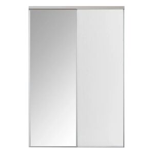 Optimum Kit anta scorrevole con binario  2 ante bianco e specchio argento L 180 x H 270 cm