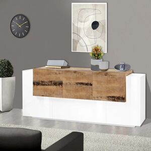 Leroy Merlin Mobile credenza NEW CORO L 220 x H 86 P 45 cm bianco lucido e marrone