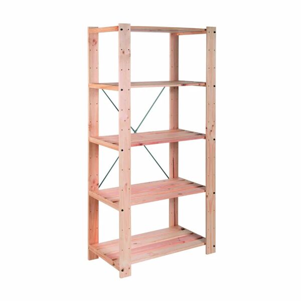 leroy merlin scaffale in kit 5 ripiani l 76.7 x p 43 x h 174.2 cm beige, portata per ripiano 75 kg