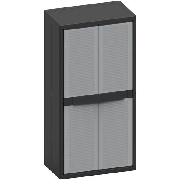 terry storage armadio per scope jumbo cab 3900 qblack interno / esterno in resina, grigio l 89.7 x h 180 x p 53.7 cm, 2 ante