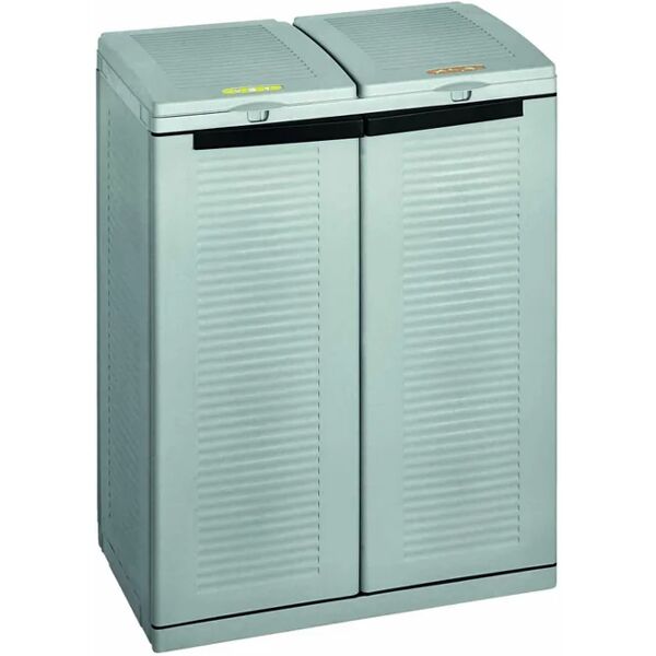 terry storage armadio basso eco cab 2 interno / esterno in resina, grigio l 68 x h 89 x p 39 cm, 2 ante