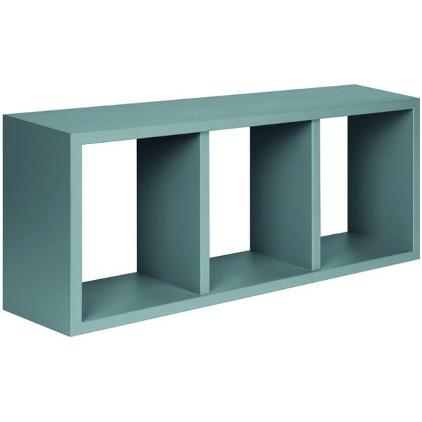 spaceo mensola a muro libreria 3x1  rettangolare in mdf l 70 x h 30 x p 15.5 cm grigio