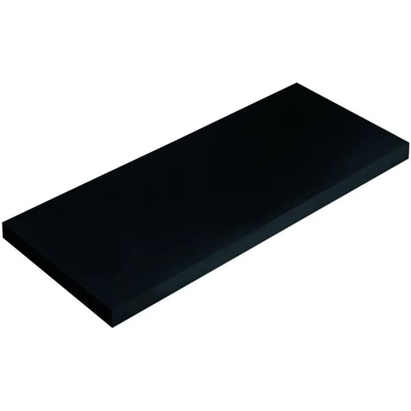 spaceo mensola a muro wood  dritto in mdf l 76 x h 1.8 x p 20 cm nero