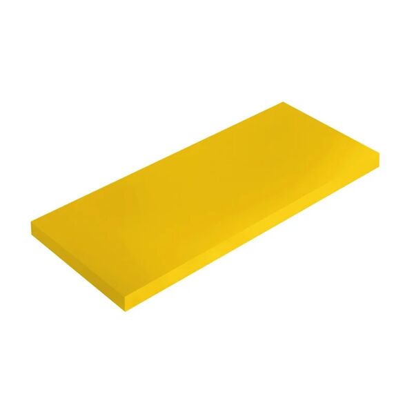 spaceo mensola a muro wood  dritto in mdf l 56 x h 1.8 x p 15.5 cm giallo canarino