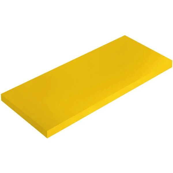 spaceo mensola a muro wood  dritto in mdf l 56 x h 1.8 x p 20 cm giallo canarino