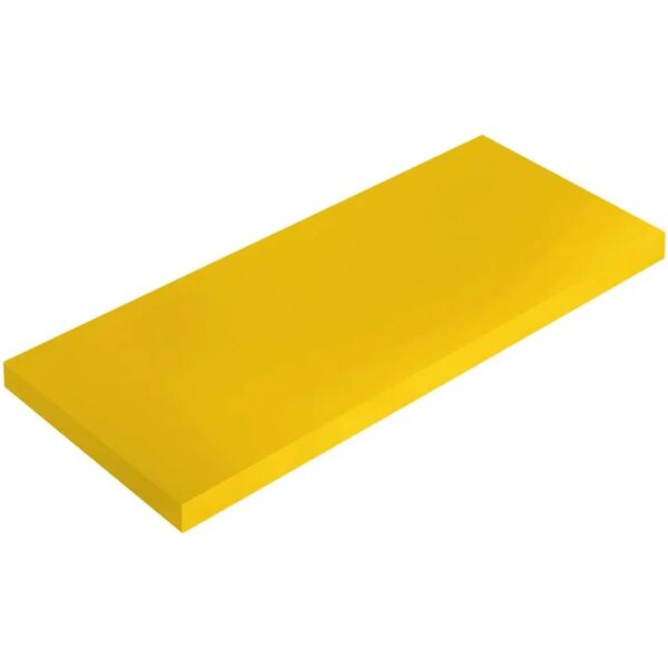 spaceo mensola a muro wood  dritto in mdf l 76 x h 1.8 x p 20 cm giallo canarino