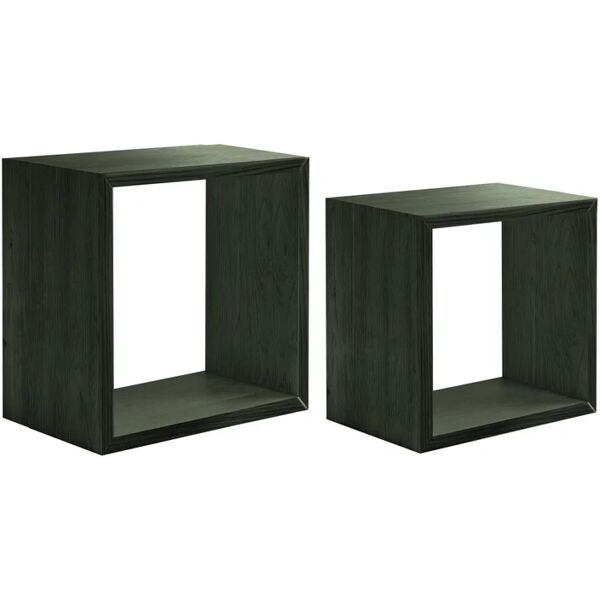 spaceo mensola a muro bis  cubo in mdf l 35 x h 35 x p 23.7 cm rovere scuro, 2 pezzi