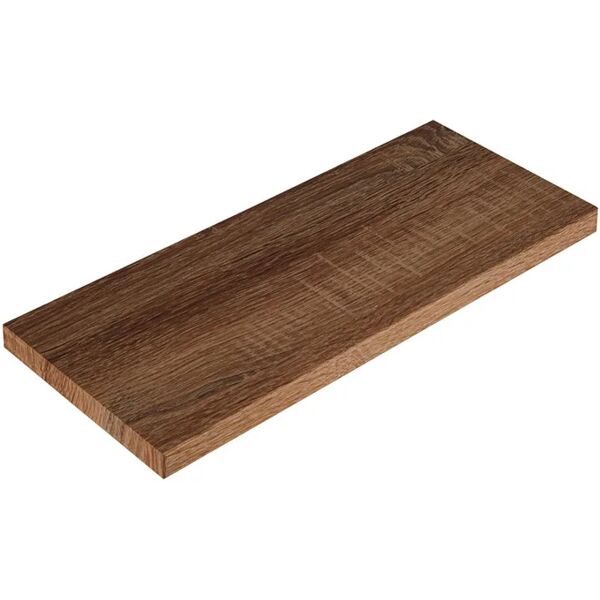 spaceo mensola a muro wood  dritto in mdf l 56 x h 2 x p 23.7 cm rovere tabacco