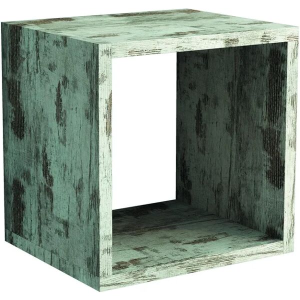 terraneo mensola a muro vintage cubo in mdf l 30 x h 30 x p 25 cm grigio