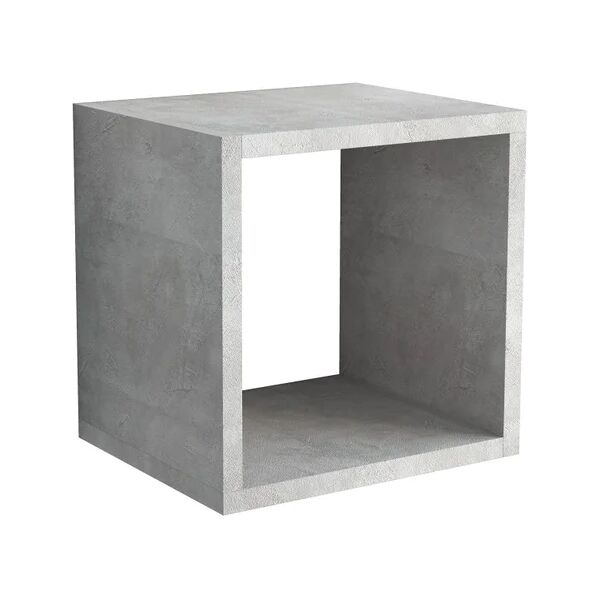 terraneo mensola a muro cemento cubo in mdf l 30 x h 30 x p 25 cm grigio