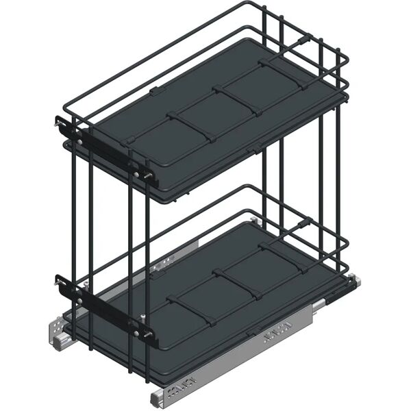 delinia id cesto portaoggetti per mobile basso da avvitare in acciaio antracite l 26.8 x h 48.5 x p 46.5 cm