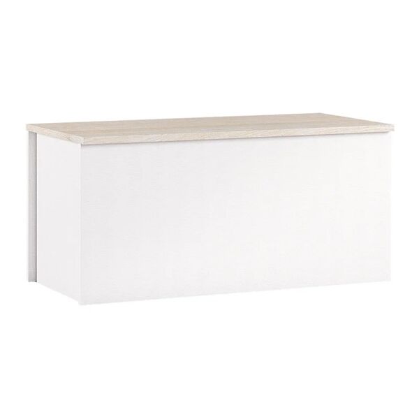 terraneo baule bi-box l 90 x h 45 x p 45 cm bianco e rovere