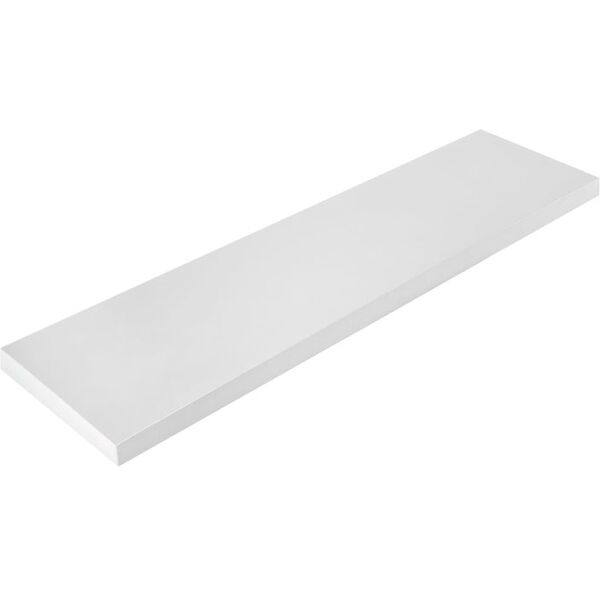 sanitec mensola a muro tamburata dritto in mdf l 100 x h 3.8 x p 25 cm bianco