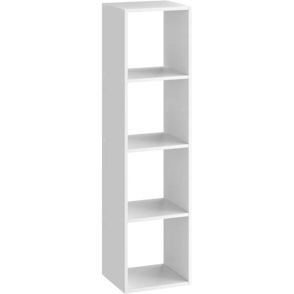 spaceo mensola a muro 4 cubi kub  rettangolare in truciolare l 36 x h 139.3 x p 31.7 cm bianco