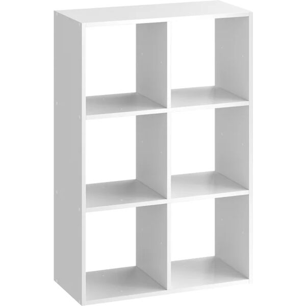 spaceo mensola a muro 6 cubi kub  rettangolare in truciolare l 70 x h 104.9 x p 31.7 cm bianco