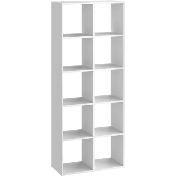 spaceo mensola a muro 10 cubi kub  rettangolare in truciolare l 70 x h 173.7 x p 31.7 cm bianco