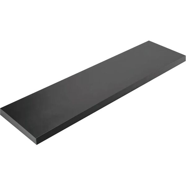 spaceo mensola a muro tamburata  dritto in mdf l 100 x h 3.8 x p 25 cm nero