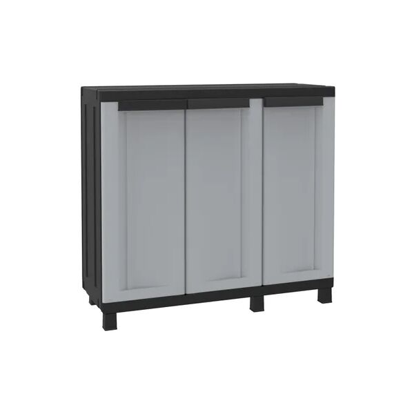 terry storage armadio basso twist black 102b interno / esterno in resina, grigio l 102 x h 91.5 x p 39 cm, 3 ante