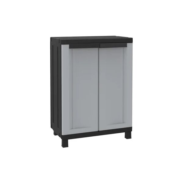 terry storage armadio basso twist black  680 interno / esterno in resina, grigio l 68 x h 91.5 x p 39 cm, 2 ante