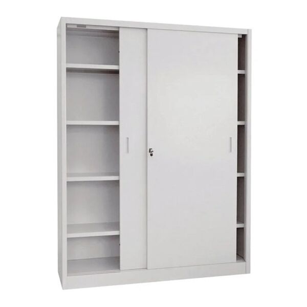 leroy merlin armadio alto pratiko a interno / esterno in acciaio, grigio l 150 x h 200 x p 45 cm, 2 ante