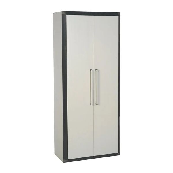 garofalo armadio alto thetris eco interno / esterno in resina, grigio chiaro e grigio antracite  l 70.5 x h 168.5 x p 39 cm, 2 ante