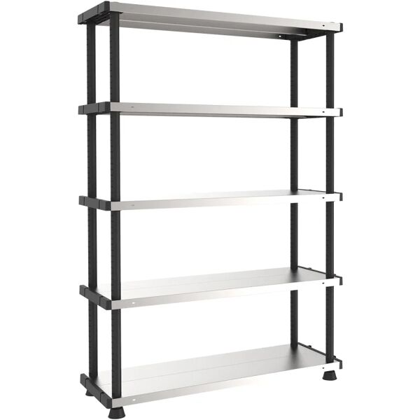 terry scaffale in kit 5 ripiani scaffale mp shelf 120r l 120 x p 45 x h 185 cm nero, portata per ripiano 120 kg