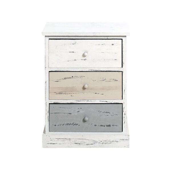leroy merlin comodino con 3 cassetti in legno bianco e grigio l 37 x h 54 x p 27 cm