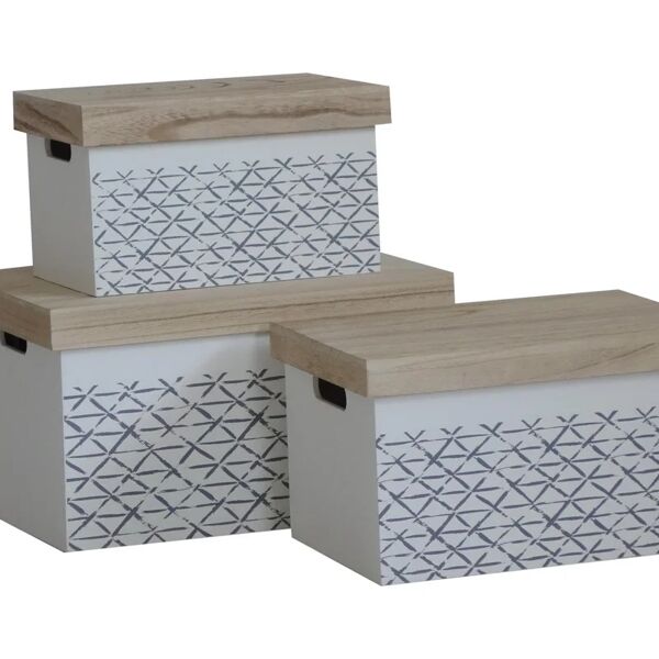 leroy merlin set di 3 pezzi, scatola chalet l 72 x h 43 x p 43 cm bianco