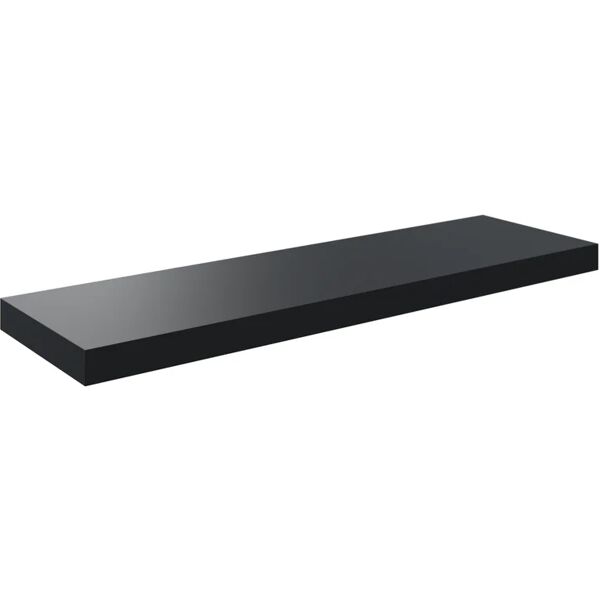 spaceo mensola a muro tamburata  dritto in mdf l 80 x h 3.8 x p 23.5 cm nero